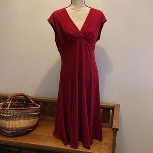 Chaps Red Midi Dress